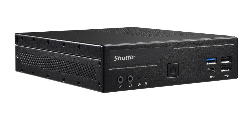 Shuttle Slim PC DH610, S1700, 1x HDMI, 2x DP, 1x 2.5", 2x M.2, 2x LAN (Intel 1G + 2.5G), 2x COM, fonctionnement permanent 24/7, attaches VESA