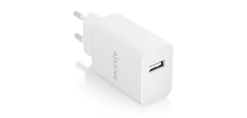 AISENS Cargador USB 10W alta eficiencia, 5V/2A, Blanco