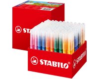 Feutre coloriage stabilo powermax maxi schoolpack encre lavable pointe large bloquee coloris assortis carton 140 unites