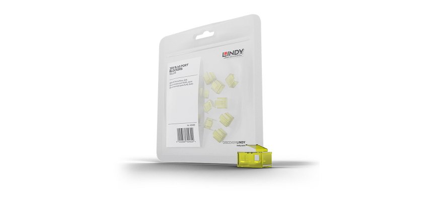 Lindy 40483 bloqueador de puerto RJ-45 Amarillo Acrilonitrilo butadieno estireno (ABS)