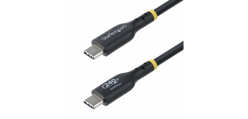 StarTech.com Cable de Carga USB-C de 3m - Cable USB Tipo C - Certificación USB-IF - PD de 240W EPR - Cable USB 2.0 USB-C de Carga para Portátiles - Recubrimiento de TPE - Macho a Macho