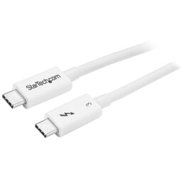 StarTech.com Cable Thunderbolt 3 Pasivo 50cm - 40Gbps - PD 100W - Vídeo 4K/5K - Cable Thunderbolt - Certificado Thunderbolt - Compatible USB4 / Modo Alt DP - Thunderbolt 4 - USB 3.2 - USB-C - Blanco