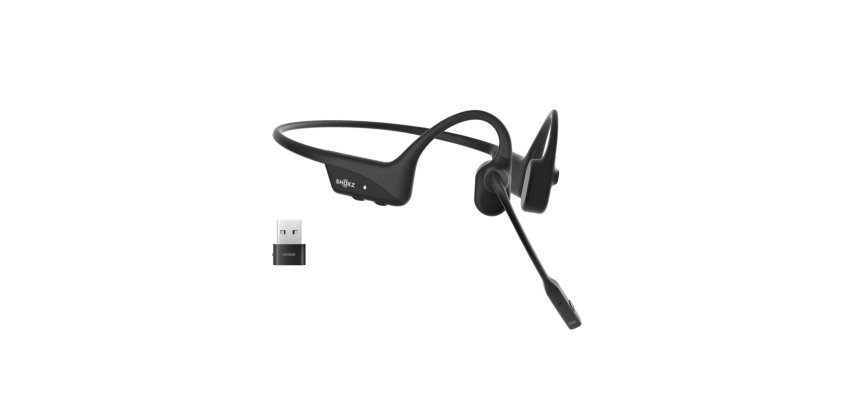 SHOKZ C120-AA-BK auricular y casco Auriculares Inalámbrico gancho de oreja Oficina/Centro de llamadas USB tipo A Bluetooth Negro