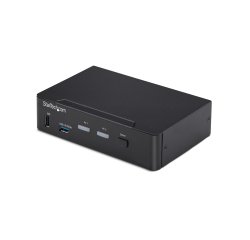 StarTech.com Switch KVM DisplayPort 2 Ports, 4K 60 Hz, DP 1.2, Gestion EDID, Hub USB 3.0 2 Ports, 4 Ports USB HID, Conforme TAA