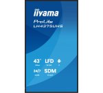 iiyama LH4375UHS-B2AG Écran d'affichage dynamique Écran plat de signalisation numérique 108 cm (42.5") LCD Wifi 500 cd/m² 4K Ultra HD Noir Intégré dans le processeur Android 11 24/7