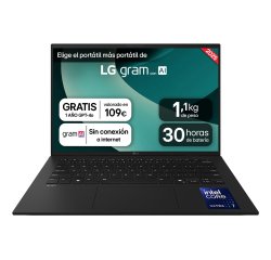 LG Gram 14Z90T Intel Core Ultra 7 255H Portátil 35,6 cm (14") WUXGA 32 GB LPDDR5x-SDRAM 1 TB SSD Wi-Fi 6E (802.11ax) Windows 11 Pro Español Negro