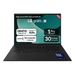 LG Gram 14Z90T Intel Core Ultra 7 255H Portátil 35,6 cm (14") WUXGA 32 GB LPDDR5x-SDRAM 1 TB SSD Wi-Fi 6E (802.11ax) Windows 11 Pro Español Negro