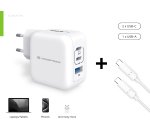 Conceptronic 3-Port 67W GaN USB PD Charger with USB-C Charging Cable, USB-C x 2, USB-A x 1, QC 3.0, PPS
