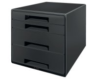 Bloc de classement leitz plastique recycle 4 tiroirs   coloris noir
