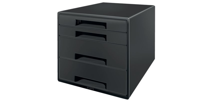 Bloc de classement leitz plastique recycle 4 tiroirs   coloris noir