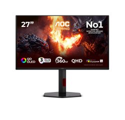 AOC G4 Q27G4SDR écran plat de PC 67,3 cm (26.5") 2560 x 1440 pixels Quad HD QD-OLED Noir, Rouge