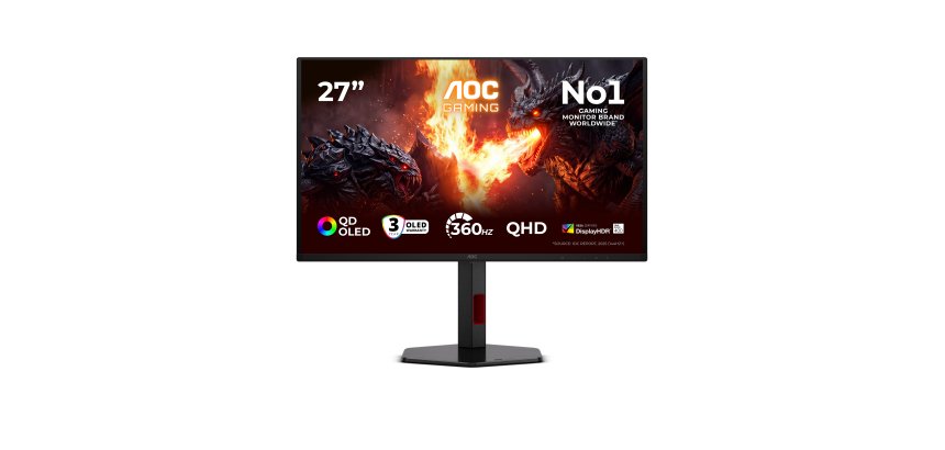 AOC G4 Q27G4SDR écran plat de PC 67,3 cm (26.5") 2560 x 1440 pixels Quad HD QD-OLED Noir, Rouge