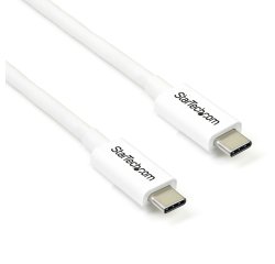Cable de 2m Thunderbolt 3 Blanco - Cable Compatible con USB-C y DisplayPort - USB Tipo C