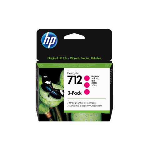 HP Pack de 3 cartouches d'encre DesignJet 712, magenta, 29 ml