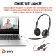 POLY Blackwire 3220 Stereo USB-C Headset + USB-C/A adapter