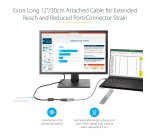 StarTech.com USB C to VGA Adapter - 1080p USB Type-C to VGA Adapter Dongle - USB-C (DP Alt Mode) to VGA Monitor/Display Video Converter - Thunderbolt 3 Compatible - 12" Long Attached Cable - Upgraded Version of CDP2VGA