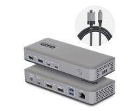 StarTech.com Station d'Accueil USB-C à Deux Écrans, DisplayPort, 4K 60Hz, Recharge d'Ordinateur Portable 100 W, 1 GbE, Sans Pilote, Station d'Accueil Multi-Écrans pour Windows