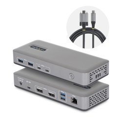 StarTech.com Dual-Monitor USB-C Docking Station, DisplayPort MST Dock, 4K 60Hz, 100W Laptop Charging, 1GbE, Driverless, Multi-Monitor Dock voor Windows