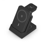 AISENS Cargador Inalambrico USB-C 4 en 1 De 15W Para Movil, Apple Watch, Auriculares Con Estuche De Carga, Negro