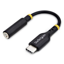 StarTech.com Adaptateur Audio USB-C vers Prise Casque/Casque 3,5 mm TRRS, Dongle Aux USB Type-C vers Jack, Hi-Fi 32-bit DAC, pour Ordinateur Portable/Téléphone/Tablette, Compatible USB-C/Thunderbolt