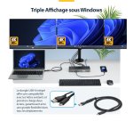 StarTech.com Station d'Accueil USB-C Triple Écran, Station de Recharge pour Ordinateur Portable 140 W pour MacBook Pro et Windows, HDMI 4K 60 Hz ou DisplayPort, TAA