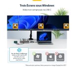 StarTech.com Station d'Accueil USB-C Triple Écrans 4K (2x 4K 60Hz, 1x 4K 30Hz), Alimentation 100W, 6 Ports USB (10 Gbps), Gigabit Ethernet, DisplayPort + HDMI, Station d'Accueil pour PC Windows Sans Pilote