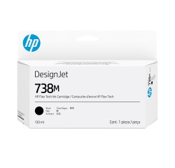 HP Cartouche d'encre DesignJet 738M, noir, 130 ml