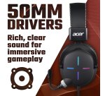 Acer Nitro Gaming Headset II NHW200, 50mm Driver, Omnidirectional Mic, Black