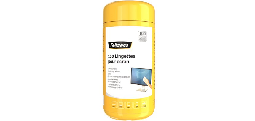 Salviette pulisci schermo - Fellowes - conf. 100 pezzi