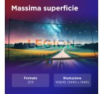 Lenovo Legion R34w-30 - Monitor Gaming 34" VA Curvo 1500R UWQHD 3440x1440 0 180Hz 0.5ms - Speakers AMD FreeSync Premium + VESA AdaptiveSync 2xHDMI 2.1 + 1xDP 1.4 - Stand Height + Tilt + Swivel Cavo DP incluso