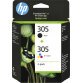 HP 305 2-Pack Tri-color/Black Original Ink Cartridge