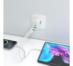 AISENS Cargador GaN 45W, 1xUSB-C PD3.0 QC4.0, 1xUSB-A QC3.0, Blanco