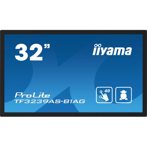 iiyama TF3239AS-B1AG affichage de messages Écran plat de signalisation numérique 80 cm (31.5") LED 500 cd/m² 2.4K Ultra HD Noir Écran tactile Intégré dans le processeur Android 24/7