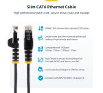 StarTech.com 2m Green Slim CAT6 Ethernet Cable, Snagless, 100W PoE, UTP, LSZH, 28AWG Pure Bare Copper Wire, Slim RJ45 Network Patch Cord w/Strain Reliefs, Individually Tested