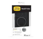 OtterBox React Folio MagSafe Series pour Apple iPhone 17, noir Crystal, transparente/noir
