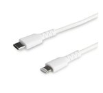 StarTech.com Cavo durevole da USB-C a Lightning da 1m bianco - Cavo di alimentazione/sincronizzazione in Fibra aramidica robusta per impieghi intensivi da USB tipo C a Lightening - Certificato Apple MFi per iPad/iPhone 12