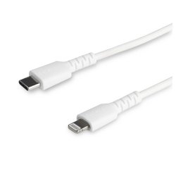 StarTech.com Cavo durevole da USB-C a Lightning da 1m bianco - Cavo di alimentazione/sincronizzazione in Fibra aramidica robusta per impieghi intensivi da USB tipo C a Lightening - Certificato Apple MFi per iPad/iPhone 12