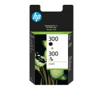 HP 300 pack de 2 cartouches d'encre noir/trois couleurs authentiques
