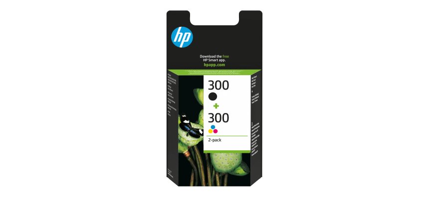 HP 300 pack de 2 cartouches d'encre noir/trois couleurs authentiques