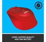 Logitech M330 SILENT PLUS - mouse - 2.4 GHz - red