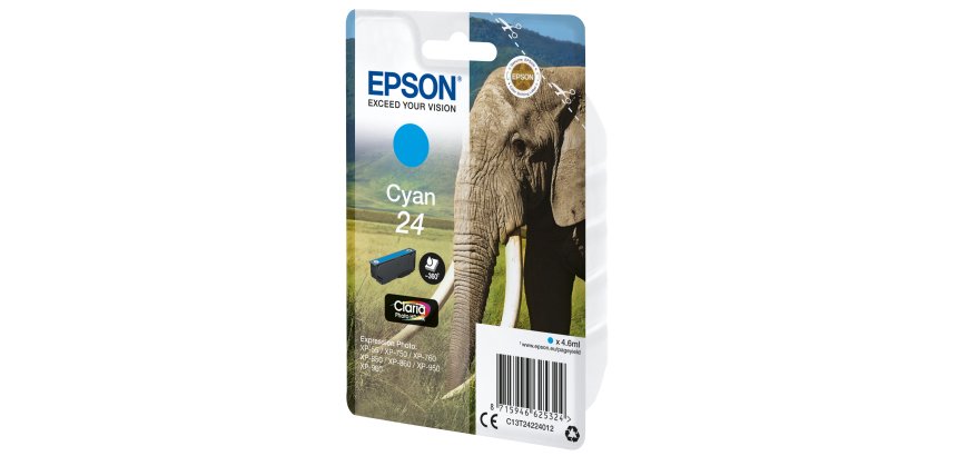 Epson Elephant 24 Claria Photo HD Single Cyan Ink