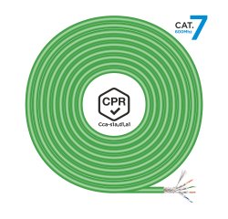 AISENS Cable de Red RJ45 LSZH CPR Cca CAT.7 600 MHZ S/FTP AWG23, Verde, 500 m