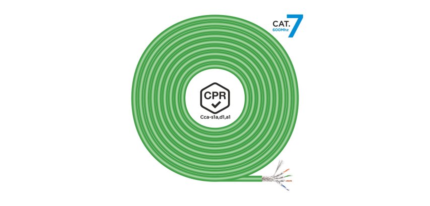 AISENS Cable de Red RJ45 LSZH CPR Cca CAT.7 600 MHZ S/FTP AWG23, Verde, 500 m
