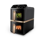 Philips Serie 4000 Airfryer doppio cestello Verticale, Friggitrice ad aria da 10L, 13 metodi di cottura, Rivestimento ceramica PFAS Free, Pulizia in lavastoviglie, App ricette, NA462/70