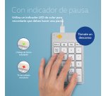 R-Go Tools Teclado numérico R-Go Numpad Break, teclado numérico ergonómico con software de pausa, con cable, blanco