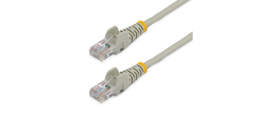 StarTech.com Câble réseau Cat5e UTP sans crochet de 1m - Cordon Ethernet RJ45 anti-accroc - M/M - Gris