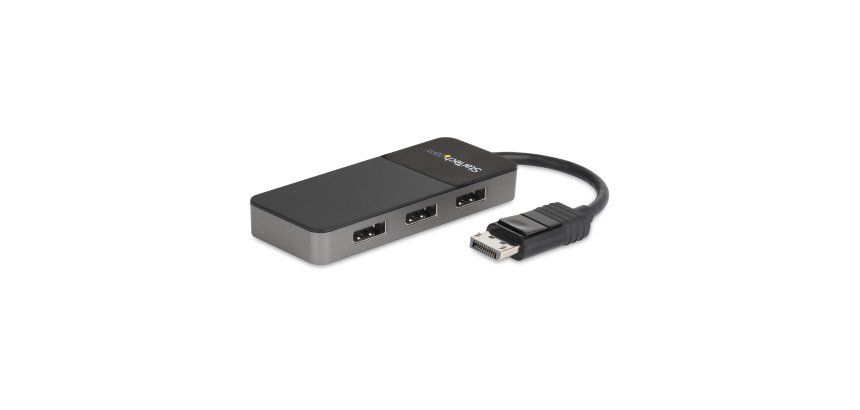 Adaptador de 3 Puertos Multimonitor - Divisor Splitter de Vídeo DisplayPort 1.4 a 3 Salidas DisplayPort 