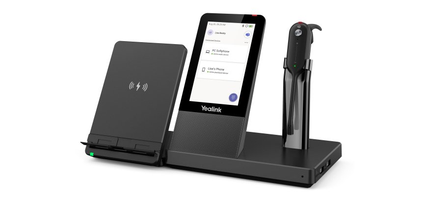 Yealink WH67 Teams Auricolare Wireless A clip, A Padiglione, Passanuca Ufficio Bluetooth Base di ricarica Nero