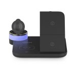 AISENS Cargador Inalambrico USB-C 4 en 1 De 15W Para Movil, Apple Watch, Auriculares Con Estuche De Carga, Negro