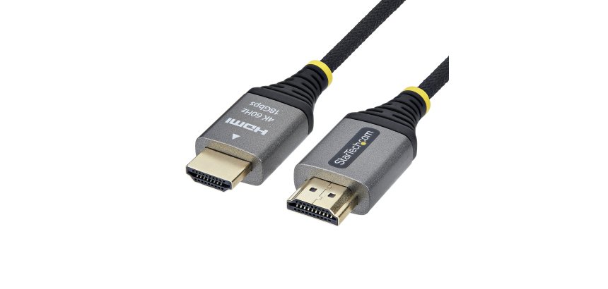 StarTech.com Câble HDMI Haute Vitesse Certifié Premium 3m (10ft), Ultra Flexible, 4K 60Hz/1440p 144Hz avec HDR10/ARC, 18Gbps, Cordon HDMI Tressé Haute Flexibilité